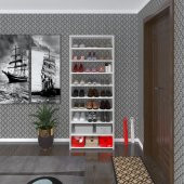 Kenzlife ayakkabılık goya byz 180*70*30 arkalıksız ayakkabı ofis dolabı iki bölme - 2