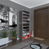 Kenzlife ayakkabılık goya gri 180*70*30 arkalıksız ayakkabı ofis dolabı iki bölme - 1