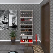 Kenzlife ayakkabılık goya cvz 180*70*30 arkalıksız ayakkabı ofis dolabı iki bölme - 2