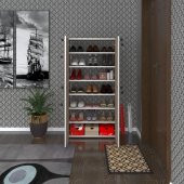 Kenzlife ayakkabılık ayakkabı dolabı kilitli gutan crd 140*70*32 kapaklı ofis dolabı iki bölme - 1