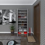 Kenzlife ayakkabılık ayakkabı dolabı kilitli gutan gri 180*70*32 kapaklı ofis dolabı iki bölme - 1
