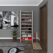 Kenzlife ayakkabılık ayakkabı dolabı kilitli gutan crd 180*70*32 kapaklı ofis dolabı iki bölme - 1