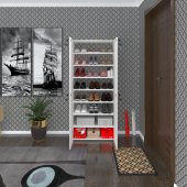 Kenzlife ayakkabılık ayakkabı dolabı kilitli gutan byz 160*70*32 kapaklı ofis dolabı iki bölme - 1