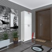 Kenzlife ayakkabılık ayakkabı dolabı kilitli gutan byz 180X70X32 kapaklı ofis dolabı iki bölme - 2