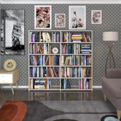 Kenzlife kitaplık süper ga 150*160*19 crd 5 katlı 2 bölme çift bölme opsiyonlu ofis mutfak banyo dolabı arkalıksız thumbnail 2