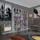 Kenzlife kitaplık süper ga 180*160*19 byz 6 katlı 2 bölme çift bölme opsiyonlu ofis mutfak banyo dolabı arkalıksız - 1