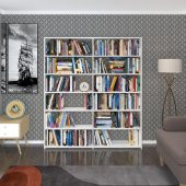 Kenzlife kitaplık süper ga 180*160*19 byz 6 katlı 2 bölme çift bölme opsiyonlu ofis mutfak banyo dolabı arkalıksız - 2