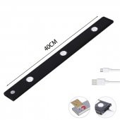 Sensörlü Şarjlı 3 Farklı Işık Renkli Dimmerli 40cm Siyah Cata Bella Ultra Slim Kabin Led - 1