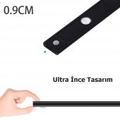 Sensörlü Şarjlı 3 Farklı Işık Renkli Dimmerli 40cm Siyah Cata Bella Ultra Slim Kabin Led - 2