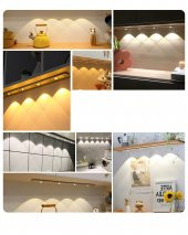 Sensörlü Şarjlı 3 Farklı Işık Renkli Dimmerli 40cm Siyah Cata Bella Ultra Slim Kabin Led - 7