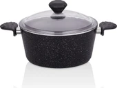 Taç Stone 7 Prç Granit Tencere Seti Siyah thumbnail 3