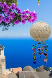 Rüzgar Çanı Jüt ip Hasır Top Kafesli Lamba Başlığı Renkli Nazar Boncuklu thumbnail 7