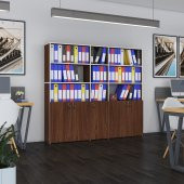 Kenzlife klasör dolabı kilitli gökbörü cvz 175*200*30 klasörlük kitaplık ofis arkalıksız - 1