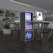 Kenzlife klasörlük raflı almakay gri 105*40*30 kitaplık ofis arkalıksız - 1