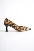 Kandy Leopar Stiletto Kısa Kadeh Topuklu Ayakkabı - 2