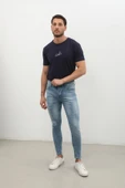 Erkek Skinny Ripped Jean Açık Mavi thumbnail 5