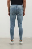 Erkek Skinny Ripped Jean Açık Mavi thumbnail 10