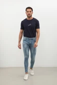 Erkek Skinny Ripped Jean Açık Mavi thumbnail 4