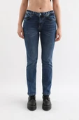 Kadın Likralı Jean Pantolon Mavi - 8