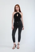 Kadın Likralı Skinny Fit Jean Pantolon Koyu Antrasit - 2