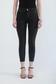 Kadın Likralı Skinny Fit Jean Pantolon Koyu Antrasit - 5