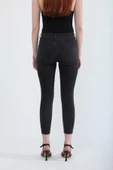 Kadın Likralı Skinny Fit Jean Pantolon Koyu Antrasit - 7