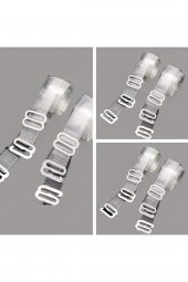 3lü Kadın Şeffaf Sütyen Askısı Metal Uçlu Dayanıklı Askı - 2