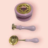 Davetiye Mum Mühürü Uygulama Seti Leylak Renk 811 Gül Desen thumbnail 9