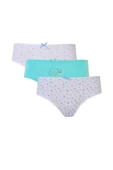 3lü Kız Çocuk Külot Pamuklu Baskılı Esnek Rahat Slip - 5