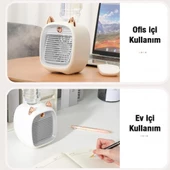 Coofbe Ayarlanabilir 3 Kademeli Şarjlı Taşınabilir Masaüstü Vantilatör Fan Mini Klima Soğutucu Fan - 12
