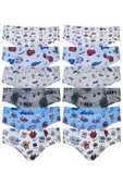Tutku Erkek Çocuk Renkli Empirme Slip Külot Pamuklu 12li Paket - 2