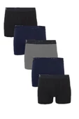 5li Erkek Modal Likralı Boxer Esnek Rahat Renkli Paçalı - 4