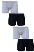 4lü Erkek Likralı Boxer İnce Ekonomik Pamuklu Paçalı Külot - 2