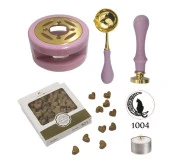 Davetiye Mum Mühürü Uygulama Seti Leylak Renk 1004 Ay Kedi - 1