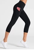 Kadın Yüksekbel Toparlayıcı Cepli Sporcu Kapri Tayt Yoga Pilates - 4