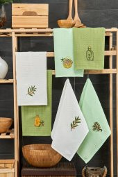 6 lı Yeşil Mutfak Havlu Seti - 1
