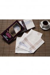 Gözde Siyah Kutulu 42x42 cm Düzine 12 Adet Kumaş Mendil-GM 03 - 1