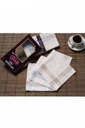 Gözde Siyah Kutulu 42x42 cm Düzine 12 Adet Kumaş Mendil-GM 03 - 3