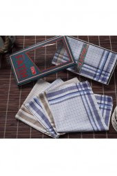 Gözde Fatih Kutulu 40x40 cm Düzine 12 Adet Kumaş Mendil FM 04 - 1