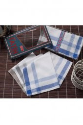 Gözde Fatih Kutulu 40x40 cm Düzine 12 Adet Kumaş Mendil FM 03 - 1