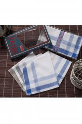 Gözde Fatih Kutulu 40x40 cm Düzine 12 Adet Kumaş Mendil FM 03 - 2