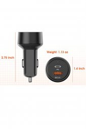 20w Hızlı Araç Şarjı (usb-c Pd 3.0 20w + Quick Charge 3.0 20w) - 1