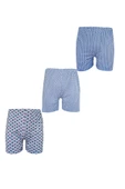 3lü Erkek Desenli Boxer Ekonomik İnce Pamuklu Paçalı Don - 2