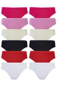 12li Kadın Bikini Külot Pamuklu Renkli İç Çamaşır Nefes Alan Doku - 4