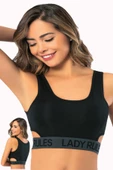 Kadın Geniş Askılı Lady Spor Büstiyer Pencere Detaylı Dalgıç Pedli - 2
