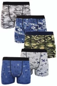 5li Erkek Çocuk Desenli Boxer Neşeli Ekonomik Pamuklu Paçalı Don - 2