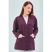 Kadın Vizon Mevsimlik Cepli Düğmeli Kısa Penye Hırka - 8