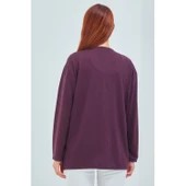 Kadın Vizon  Mevsimlik Cepli Düğmeli Kısa Penye Hırka - 12