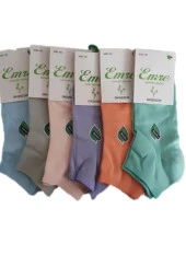 Emre Kadın Bambu Kısa Patik Çorap Asorti 6 Lı Paket - 1