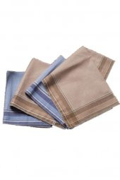 Gözde Siyah Kutulu 42x42 cm Düzine 12 Adet Kumaş Mendil-GM 07 - 1